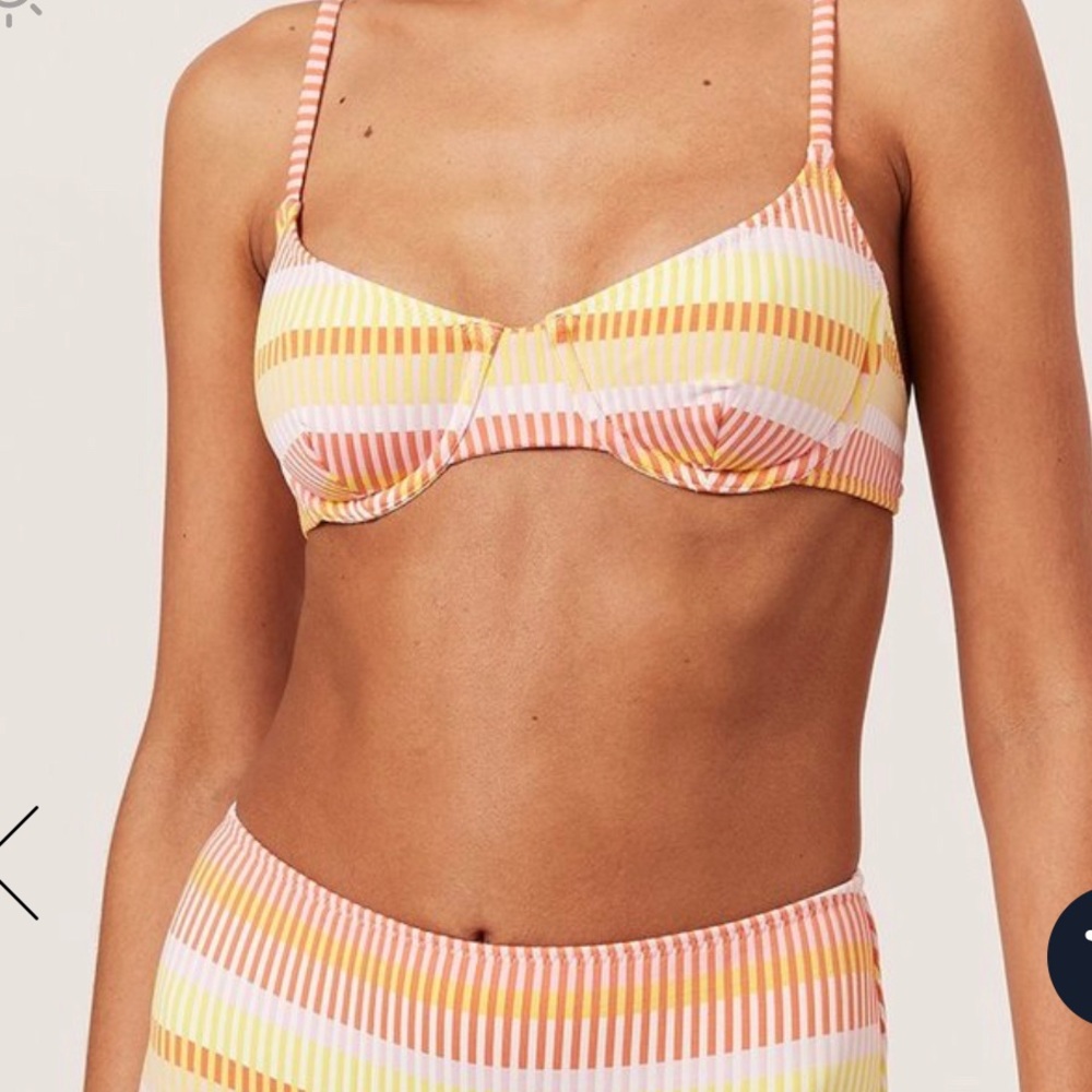 Solid and striped bikini top new